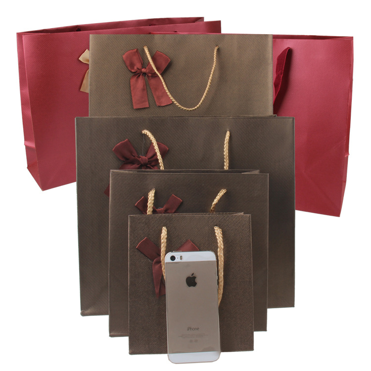 Christmas black kraft white paper gift bag