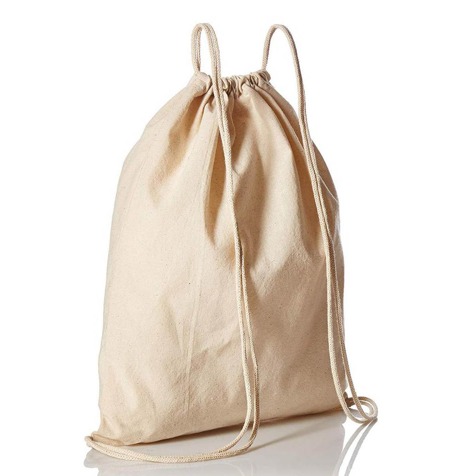 Organic Cotton Canvas Drawstring Bags in Bulk